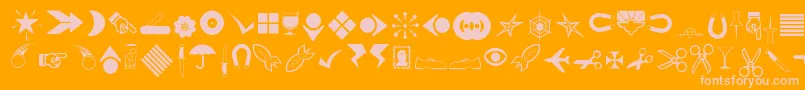 Journaldingbats3 Font – Pink Fonts on Orange Background