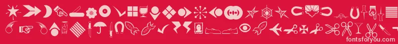 Journaldingbats3 Font – Pink Fonts on Red Background