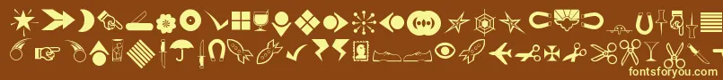 Journaldingbats3 Font – Yellow Fonts on Brown Background