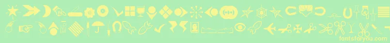 Journaldingbats3 Font – Yellow Fonts on Green Background