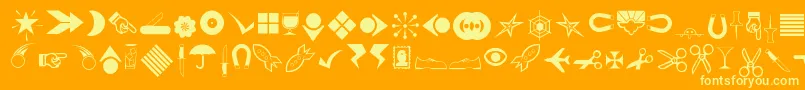 Journaldingbats3 Font – Yellow Fonts on Orange Background