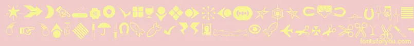 Journaldingbats3 Font – Yellow Fonts on Pink Background