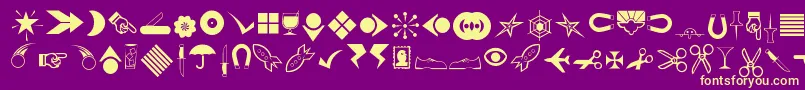 Journaldingbats3 Font – Yellow Fonts on Purple Background
