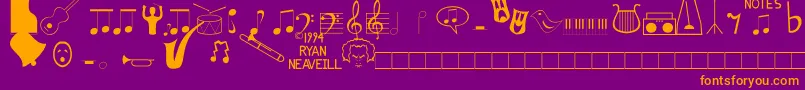 Musicfun Font – Orange Fonts on Purple Background