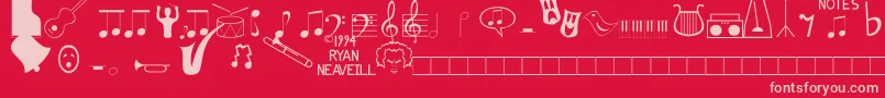 fuente Musicfun – Fuentes Rosadas Sobre Fondo Rojo