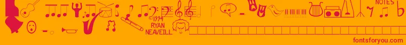 Musicfun Font – Red Fonts on Orange Background