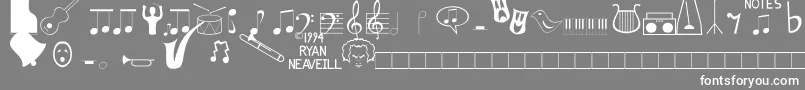 Police Musicfun – polices blanches sur fond gris