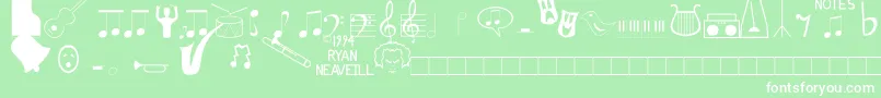 フォントMusicfun – 緑の背景に白い文字