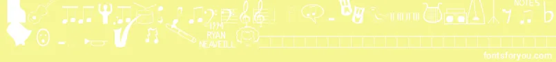 Musicfun Font – White Fonts on Yellow Background