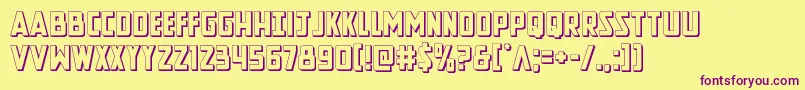 Newcomictitle3D Font – Purple Fonts on Yellow Background