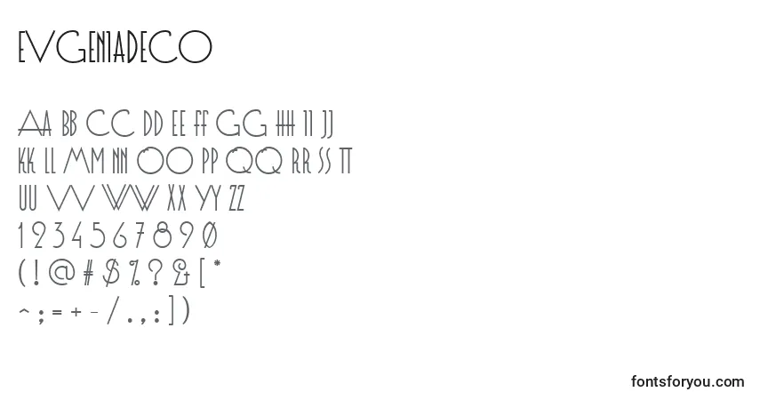 EvgeniaDeco Font – alphabet, numbers, special characters