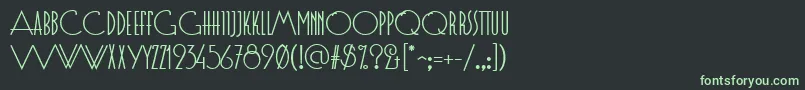 Шрифт EvgeniaDeco – зелёные шрифты на чёрном фоне