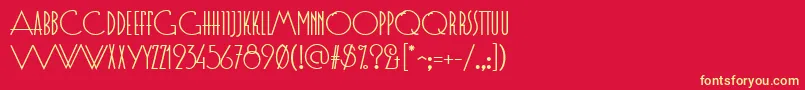 EvgeniaDeco Font – Yellow Fonts on Red Background