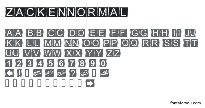 ZackenNormalフォント–アルファベット、数字、特殊文字