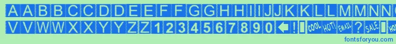 フォントZackenNormal – 青い文字は緑の背景です。