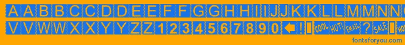 フォントZackenNormal – オレンジの背景に青い文字