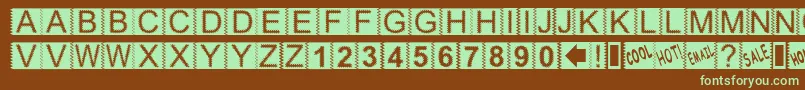 ZackenNormal Font – Green Fonts on Brown Background