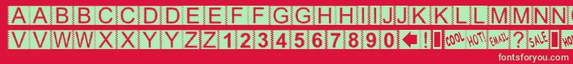 ZackenNormal Font – Green Fonts on Red Background