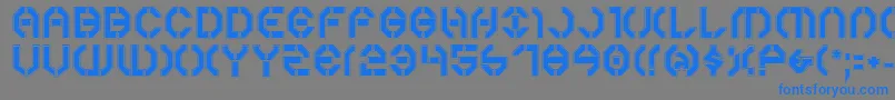 フォントY3kp – 灰色の背景に青い文字