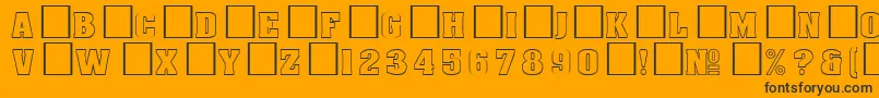 DgAachenoutline Font – Black Fonts on Orange Background