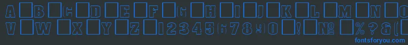 Czcionka DgAachenoutline – niebieskie czcionki na czarnym tle