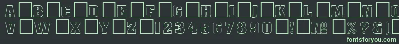 DgAachenoutline-fontti – vihreät fontit mustalla taustalla