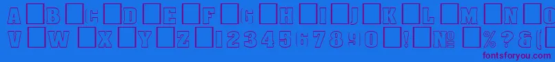 DgAachenoutline Font – Purple Fonts on Blue Background