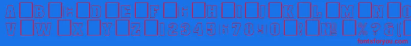 DgAachenoutline Font – Red Fonts on Blue Background