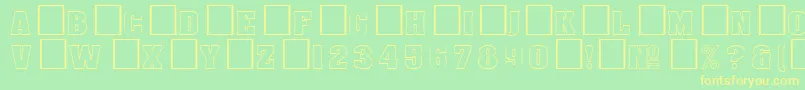 DgAachenoutline Font – Yellow Fonts on Green Background