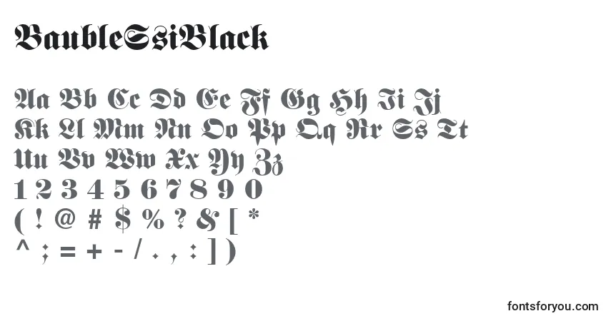 Czcionka BaubleSsiBlack – alfabet, cyfry, specjalne znaki