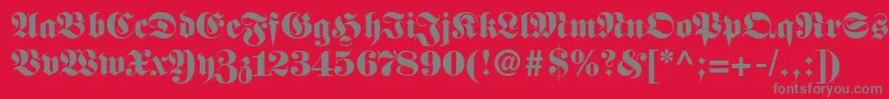 BaubleSsiBlack-Schriftart – Graue Schriften auf rotem Hintergrund