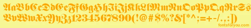 BaubleSsiBlack Font – Orange Fonts on Yellow Background