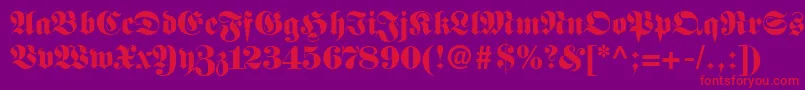 BaubleSsiBlack-Schriftart – Rote Schriften auf violettem Hintergrund