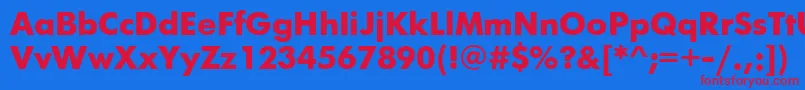 FuturisgttBold Font – Red Fonts on Blue Background