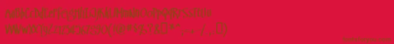SwingsetBb-Schriftart – Braune Schriften auf rotem Hintergrund