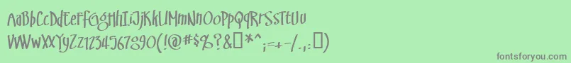 フォントSwingsetBb – 緑の背景に灰色の文字