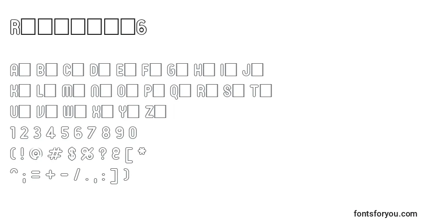 A fonte Roninset6 – alfabeto, números, caracteres especiais
