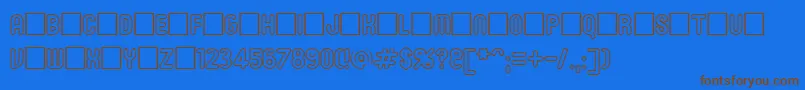 Roninset6-Schriftart – Braune Schriften auf blauem Hintergrund