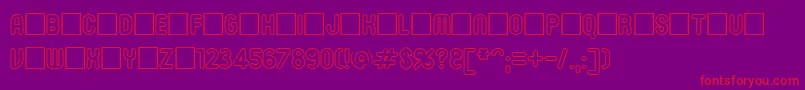 Roninset6-Schriftart – Rote Schriften auf violettem Hintergrund