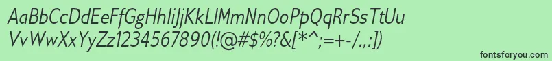 GilliusadfConditalic Font – Black Fonts on Green Background