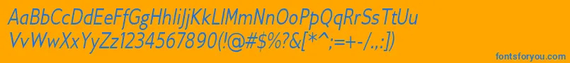 GilliusadfConditalic Font – Blue Fonts on Orange Background