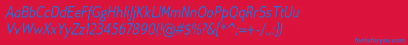 GilliusadfConditalic Font – Blue Fonts on Red Background
