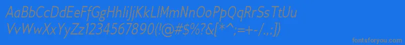 GilliusadfConditalic Font – Gray Fonts on Blue Background