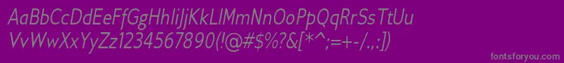 GilliusadfConditalic Font – Gray Fonts on Purple Background