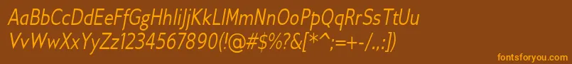 GilliusadfConditalic Font – Orange Fonts on Brown Background