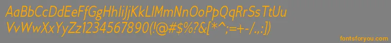 GilliusadfConditalic Font – Orange Fonts on Gray Background