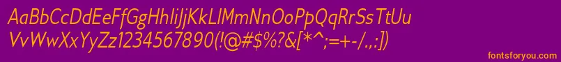 GilliusadfConditalic Font – Orange Fonts on Purple Background