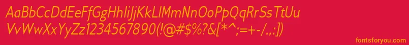GilliusadfConditalic Font – Orange Fonts on Red Background