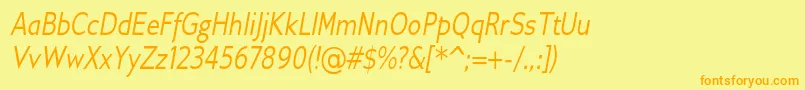 GilliusadfConditalic Font – Orange Fonts on Yellow Background