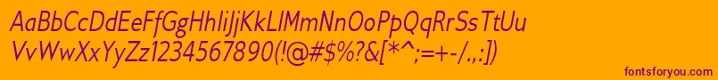GilliusadfConditalic Font – Purple Fonts on Orange Background